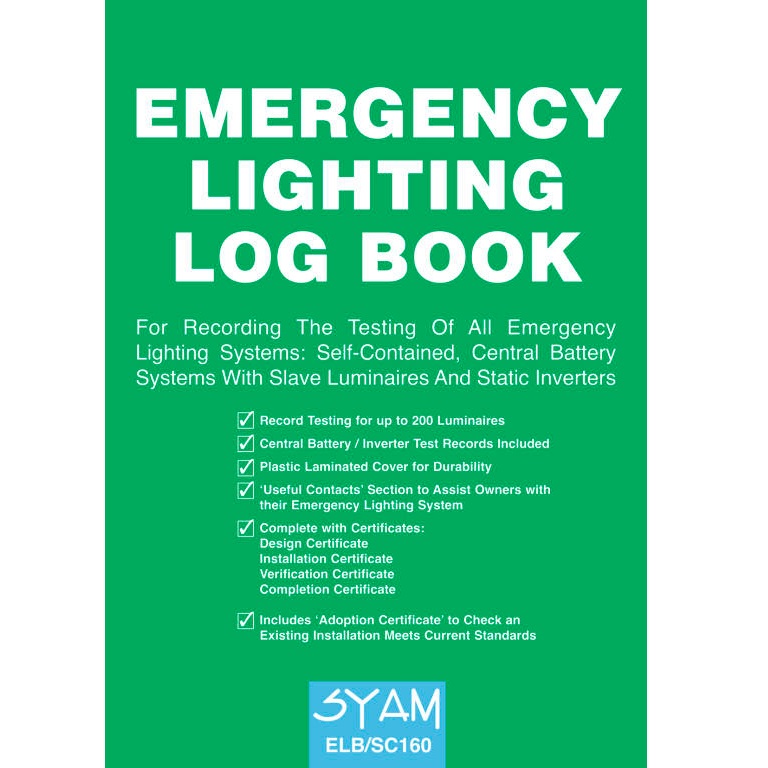 Emergency Lighting Testing Log Books