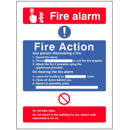 White Rigid Plastic Safety Signs