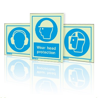 Photoluminescent Safety Instruction & PPE Signs Photoluminescent Safety Instruction & PPE Signs