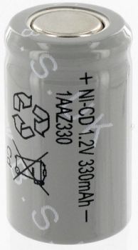 Yuasa 1AAZ330 1.2V 330mAh Ni-Cad 1/2 AA Cell Battery