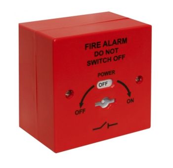 T2 400-220RB Fire Alarm Mains Isolation Keyswitch With Surface Backbox - Red