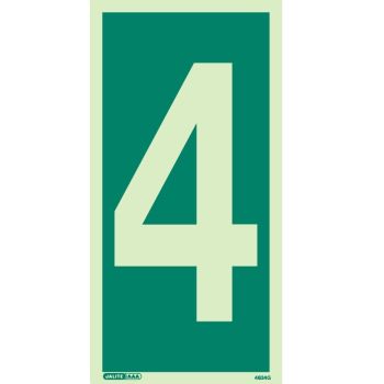 Jalite 4624G Number 4 Photoluminescent Assembly Point Designation Sign