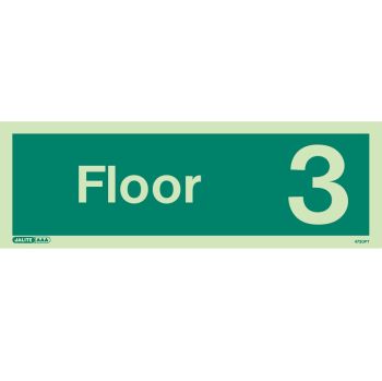Jalite 4730PT Photoluminescent Third Floor Identification Sign