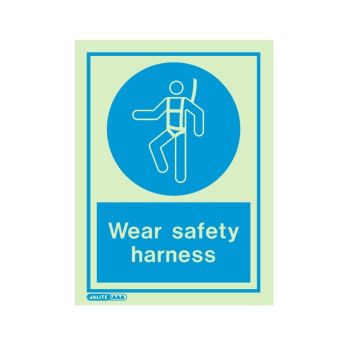 Jalite 5030D Wear Safety Harness Sign - Photoluminescent - 150 x 200mm
