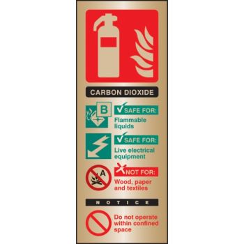 Brass CO2 Fire Extinguisher ID Sign - 59180