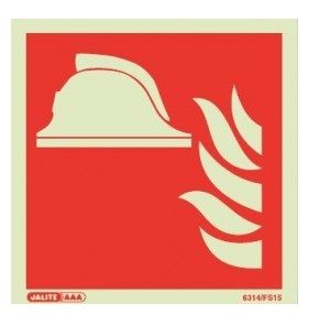 Jalite 6314 A Fire Point Location Sign - Photoluminescent - 100 x 100mm (Rigid PVC Version)