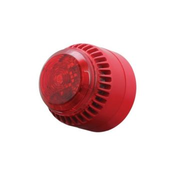 Eaton Fulleon ROLBSB/RL/R/S RoLP Solista LED Sounder Beacon - Red Lens - Shallow Red Base - Surface Mount - 8210112FULL-0015X