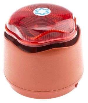 Hosiden Besson 958CHX1000 Bashee Excel Lite Combined Sounder & Beacon - Shallow Base - Red Body & Red Lens