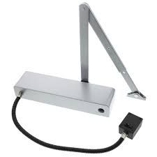 Boss TS7.004 Universal 24V DC Electromagnetic Hold Open / Swing Free Door Closer - Silver Finish