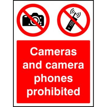 Cameras And Camera Phones Prohibited Sign - 3643