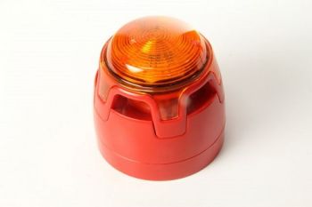 KAC CWSS-RA-W7 ENScape Sounder Beacon Strobe - Red With Amber Lens - Deep Base