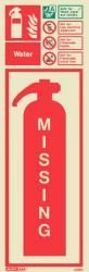 6399H Jalite Rigid PVC Photoluminescent Water Extinguisher Missing ID Sign 390 x 130mm