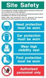 WX9020 Jalite White Exterior Site Safety Instruction Sign 750 x 450mm