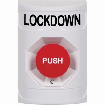 STI Stopper Station Lockdown Push Button - White - SS2301LD-EN & KIT-77101B-W
