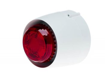 Cranford Controls VCL-SB-WB/RL Vocalarm Sounder Beacon - Shallow Base White Body Red Lens (508-017)