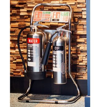 Commander Stainless Steel Water & CO2 Fire Extinguisher Package 