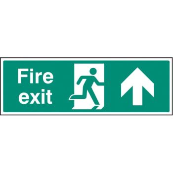 Fire Exit Sign - White - Up Arrow