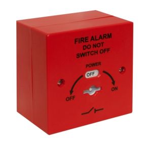 T2 400-220RB Fire Alarm Mains Isolation Keyswitch With Surface Backbox - Red