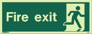Jalite 458K Jalite Photoluminescent Fire Exit Sign - 150 x 400mm - No Arrow