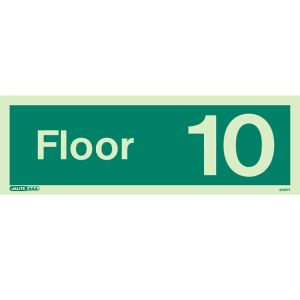 Jalite 4737PT Photoluminescent Tenth Floor Identification Sign