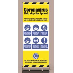Coronavirus Help Stop The Spread Roller Banner - 58428