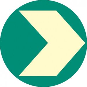 Arrow Floor Marking Disc Sign - 125mm Diameter - Photoluminescent - 58664
