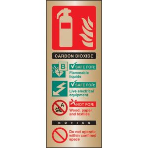 Brass CO2 Fire Extinguisher ID Sign - 59180
