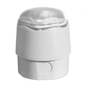 Hosiden Besson Banshee Excel Lite Sounder Beacon CHX - White with Clear Beacon Deep Base - 958CHX1601