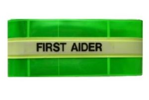 First Aider Armband - Hi Visibility Photoluminescent Material Jalite AB3034