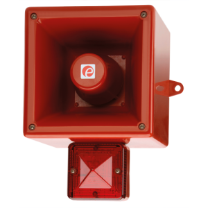 E2S AL121NXAC115R/R Industrial Sounder Beacon - 115V AC - Red Body & Lens - IP66