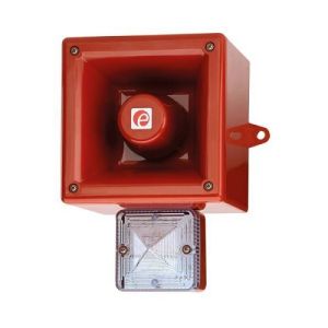 E2S AL105NXDC024R/C-F 24V DC Combined Horn Sounder & Xenon Beacon - Red Body Clear Lens