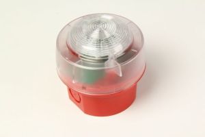 KAC CWST-RW-W5 EN54-23 Flashing Beacon - Conventional Clear Lens & Red Body - Deep Base