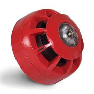C-Tec CA451A/SR Compact Ceiling VAD & Sounder - Red