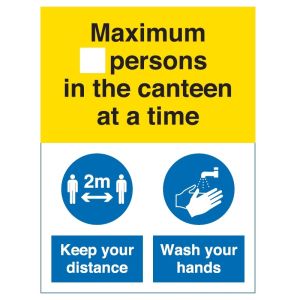 Coronavirus Maximum Number Of Persons In The Canteen At A Time Sign - Rigid PVC - COV051R