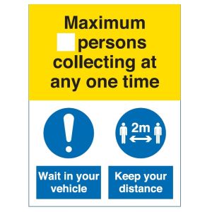 Coronavirus Maximum Number Of Persons Collecting At Any One Time Sign - Rigid PVC - COV054R