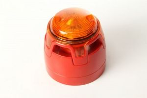 KAC CWSS-RA-W7 ENScape Sounder Beacon Strobe - Red With Amber Lens - Deep Base