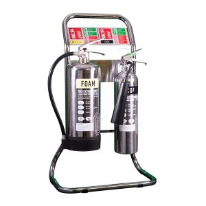 Commander Stainless Steel Foam & CO2 Fire Extinguisher Package 
