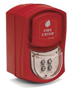 Fire-Cryer Voice Sounder and Beacon - Red With White and Amber Beacon With Shallow Base - FC3/A/R/WA/S