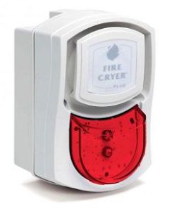 Fire-Cryer Plus - White with Red Beacon, Deep Base - FC3/A/W/R/D