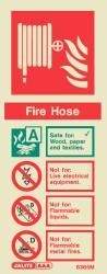 6365M Jalite Rigid PVC Photoluminescent Fire Hose ID Sign 200 x 80mm - Rigid