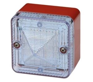 E2S L101XDC024BR/C Industrial Xenon Beacon - Red Body Clear Lens (312-013)