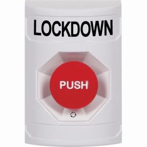 STI Stopper Station Lockdown Push Button - White - SS2301LD-EN & KIT-77101B-W
