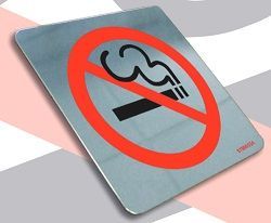 Jalite Brushed Stainless Steel No Smoking Sign - STB9032C