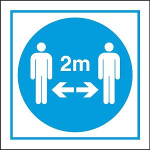 Jalite Coronavirus 2m Social Distancing Sign - 100 x 100mm - W5221A