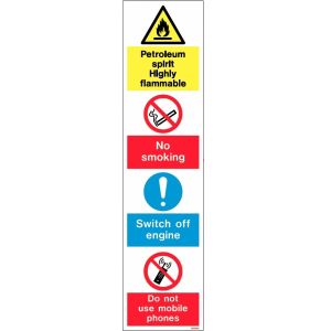 Jalite Petroleum Spirit Highly Flammable Warning Sign For Petrol Stations - WX7397