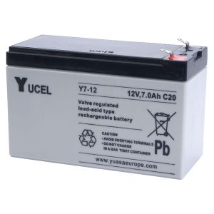 Yuasa Yucel Y7-12 Battery - 7Ah 12V Sealed Lead Acid Battery
