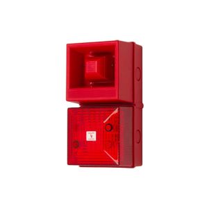 Clifford & Snell YL40/DL/R/25/RN/WR Combined Sounder & Beacon - Red Enclosure Red Lens